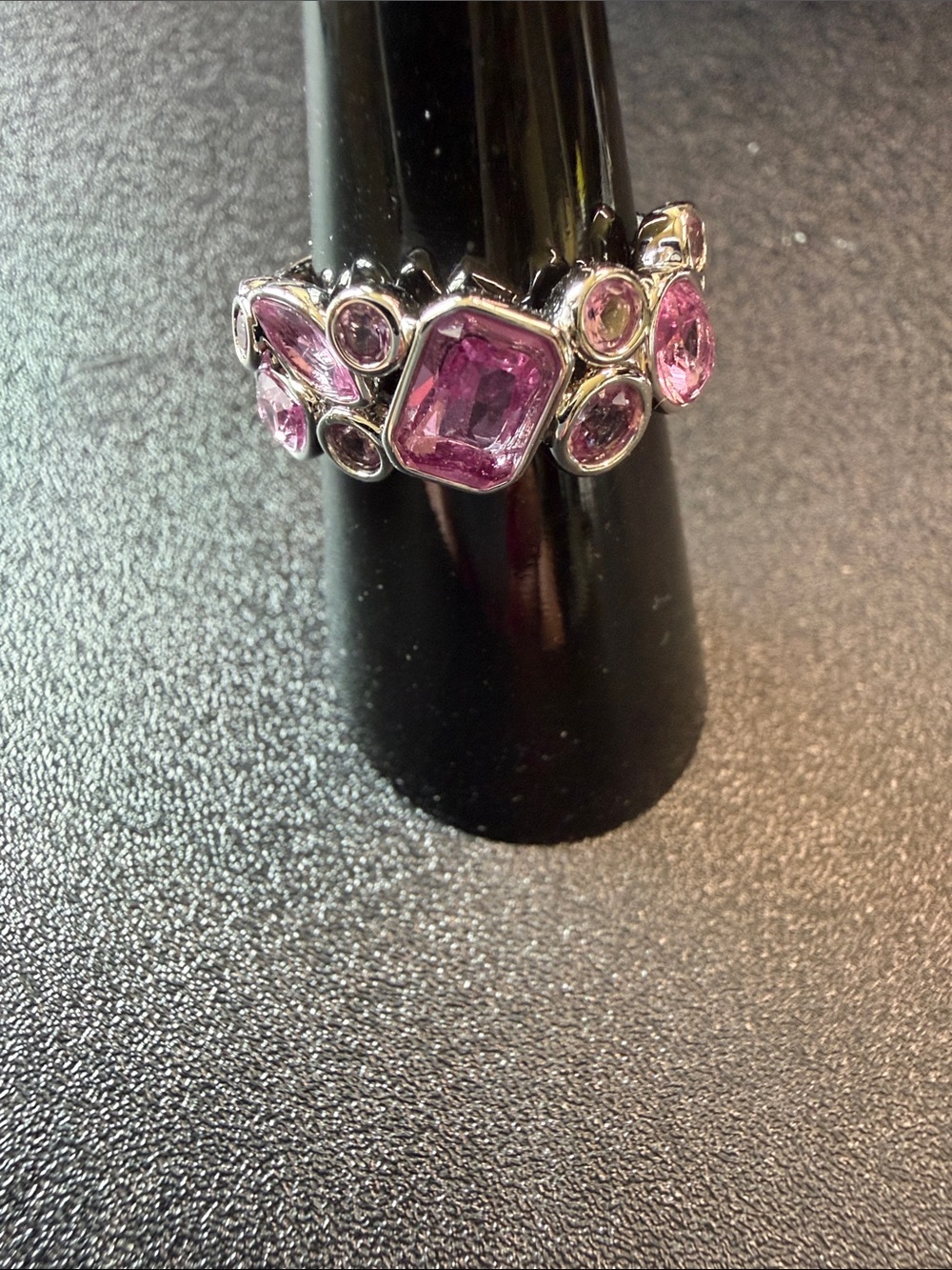 Pink Gemstone Cluster Ring